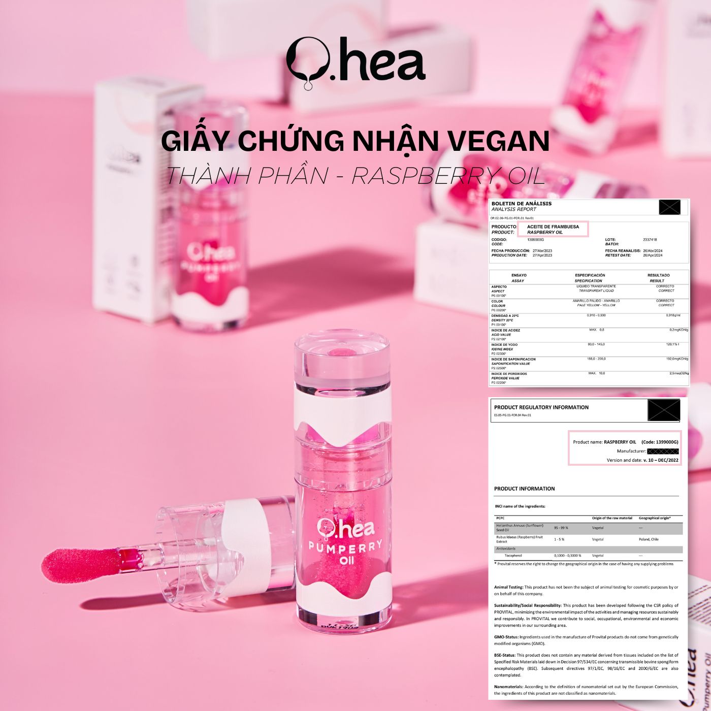 O.hea Lip Oil - Pumperry Oil 5ml